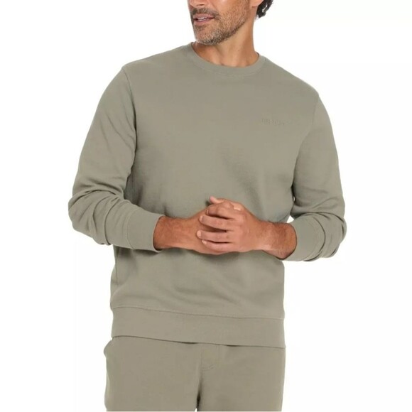 New! Hurley Mens Olive Green Crewneck Long Sleeve Sweatershirt Siz M Regular Fit - Picture 2 of 10